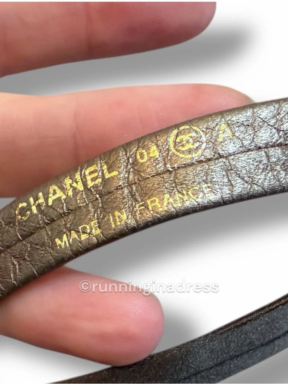 Rare ARCHIVE Chanel 2004 Runway Belt Karl Lagerfeld Era Leather & Gold 85 - Picture 4 of 16